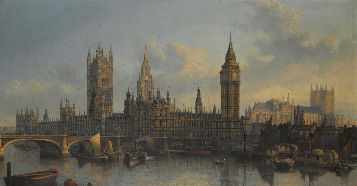 Art print of The Palace of Westminster from the Thames (1867) by John MacVicar Anderson