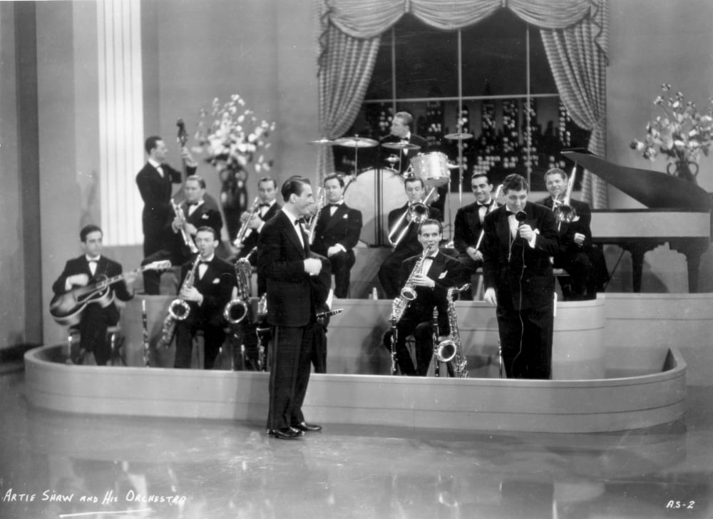 Artie Shaw performing photo print showcasing the jazz legend in action.