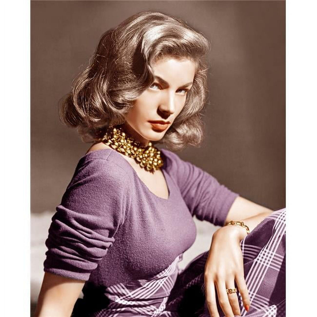 Lauren Bacall vintage photo print from 1945, available in multiple sizes.