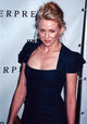 Naomi Watts photo print in blue square neck dress