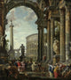 Architectural Capriccio featuring Diogenes Print by Giovanni Paolo Panini