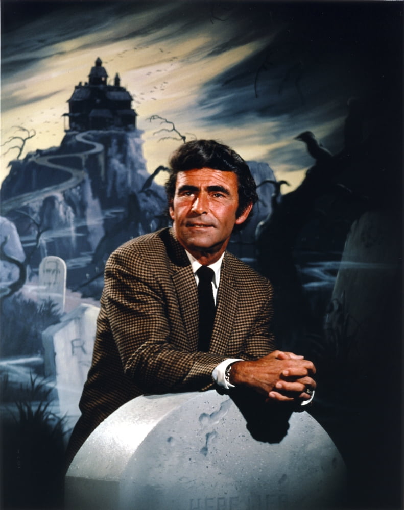 Rod Serling leaning on a gravestone photo print