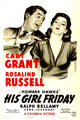 His Girl Friday movie poster print featuring Cary Grant and Rosalind Russell.