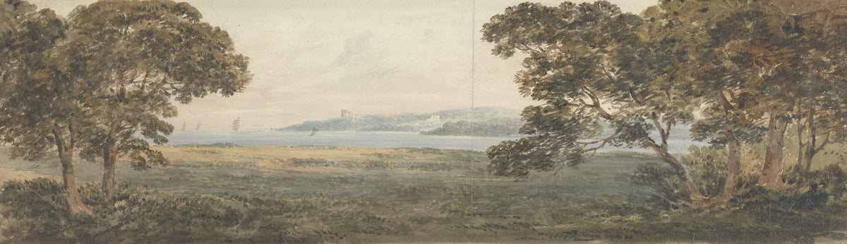 Wooded Landscape Overlooking an Estuary Poster Print by William Gilpin