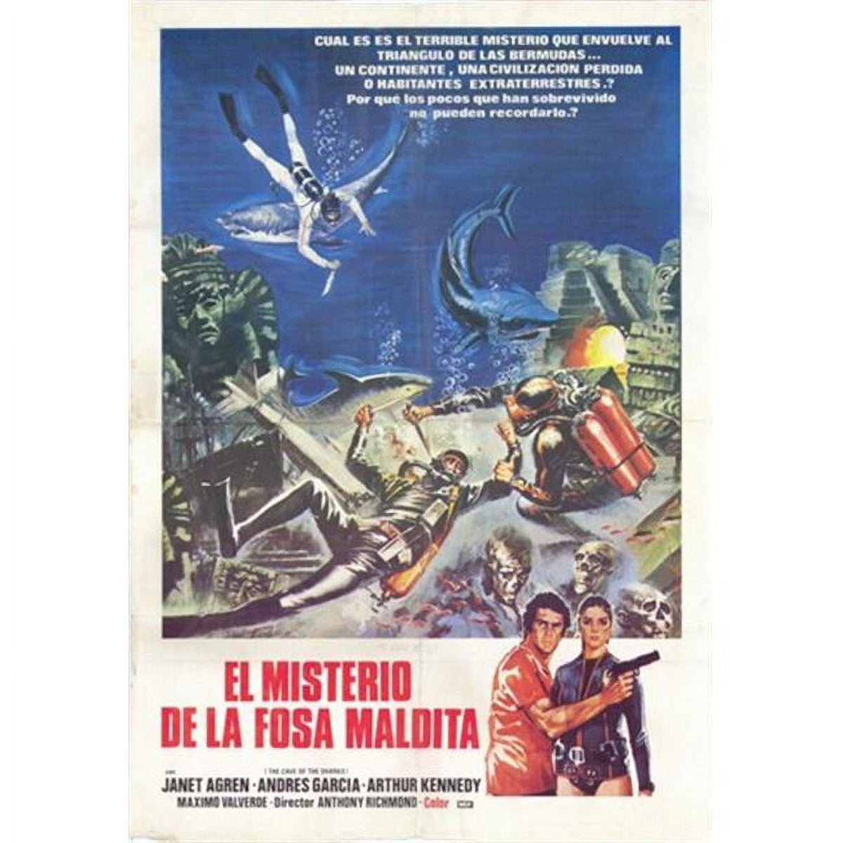 Cave of the Sharks Movie Poster - 11x17 print featuring classic film art.