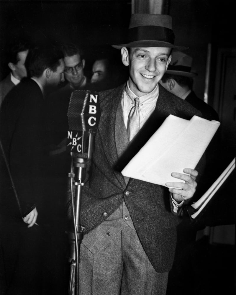 Fred Astaire holding a script in black and white photo print