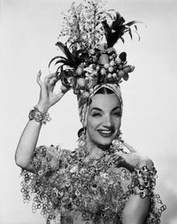 Carmen Miranda photo print featuring vibrant fruit headscarf