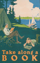 Take Along a Book poster print by Magnus Norstad illustrating the joy of reading.