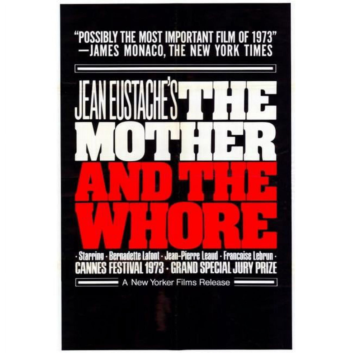 Mother and the Whore Movie Poster Print 27x40 for home decor
