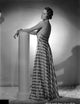 Mary Astor backless portrait photo print in stripe dress
