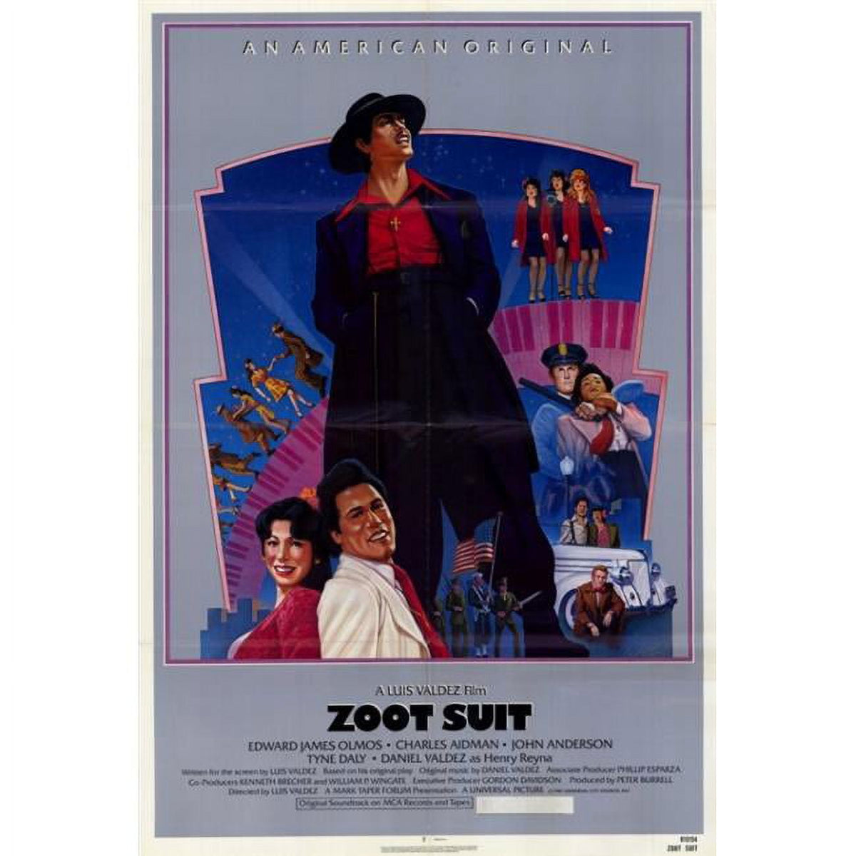 Zoot Suit Movie Poster Print showcasing vibrant colors and classic film art.