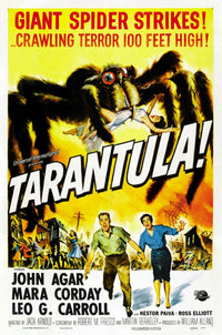 Tarantula 1955 movie poster art print featuring John Agar and Mara Corday.