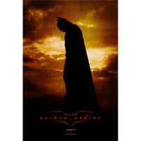 Batman Begins movie poster print showcasing the iconic superhero