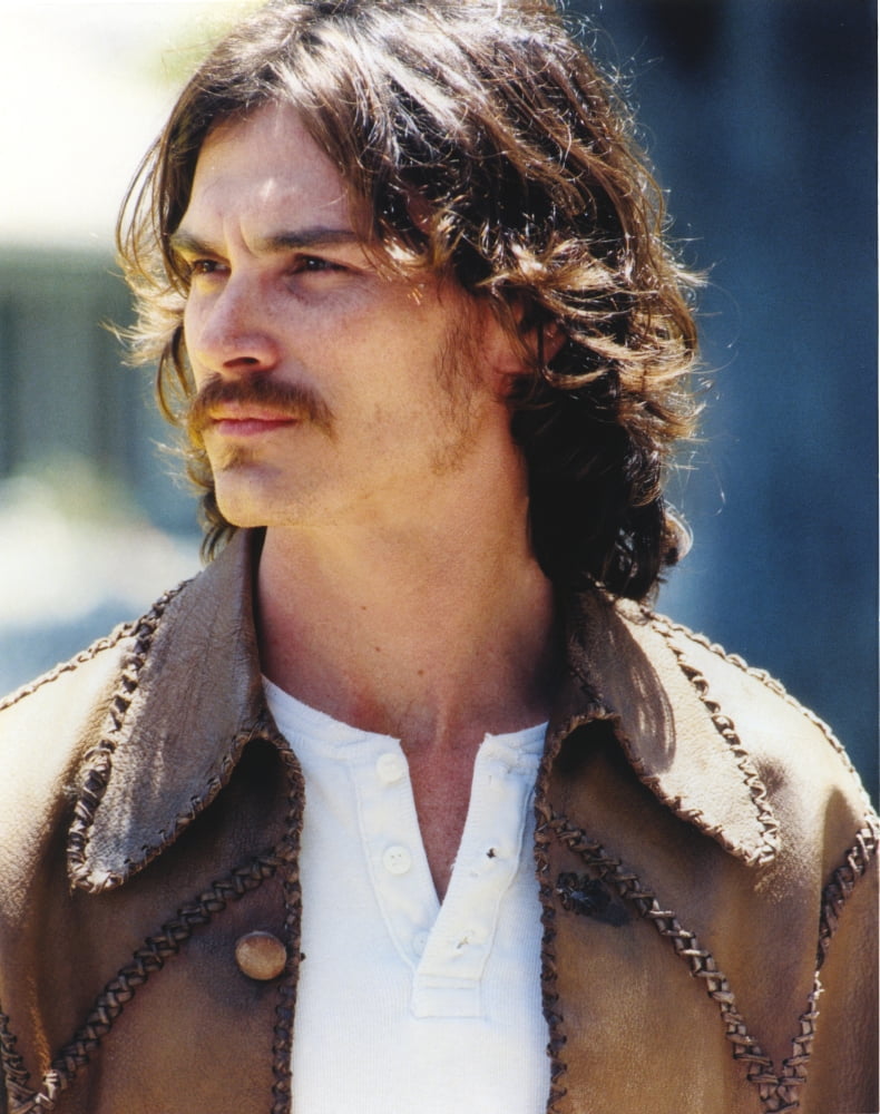 Billy Crudup portrait photo print in brown leather jacket.