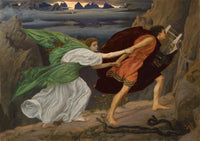 Orpheus and Eurydice fine art print by Edward John Poynter, featuring vibrant colors and intricate details.