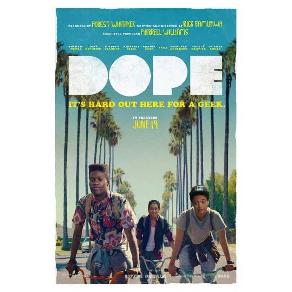 Dope Movie Poster 11x17 Print - Stylish and vibrant cinema artwork.