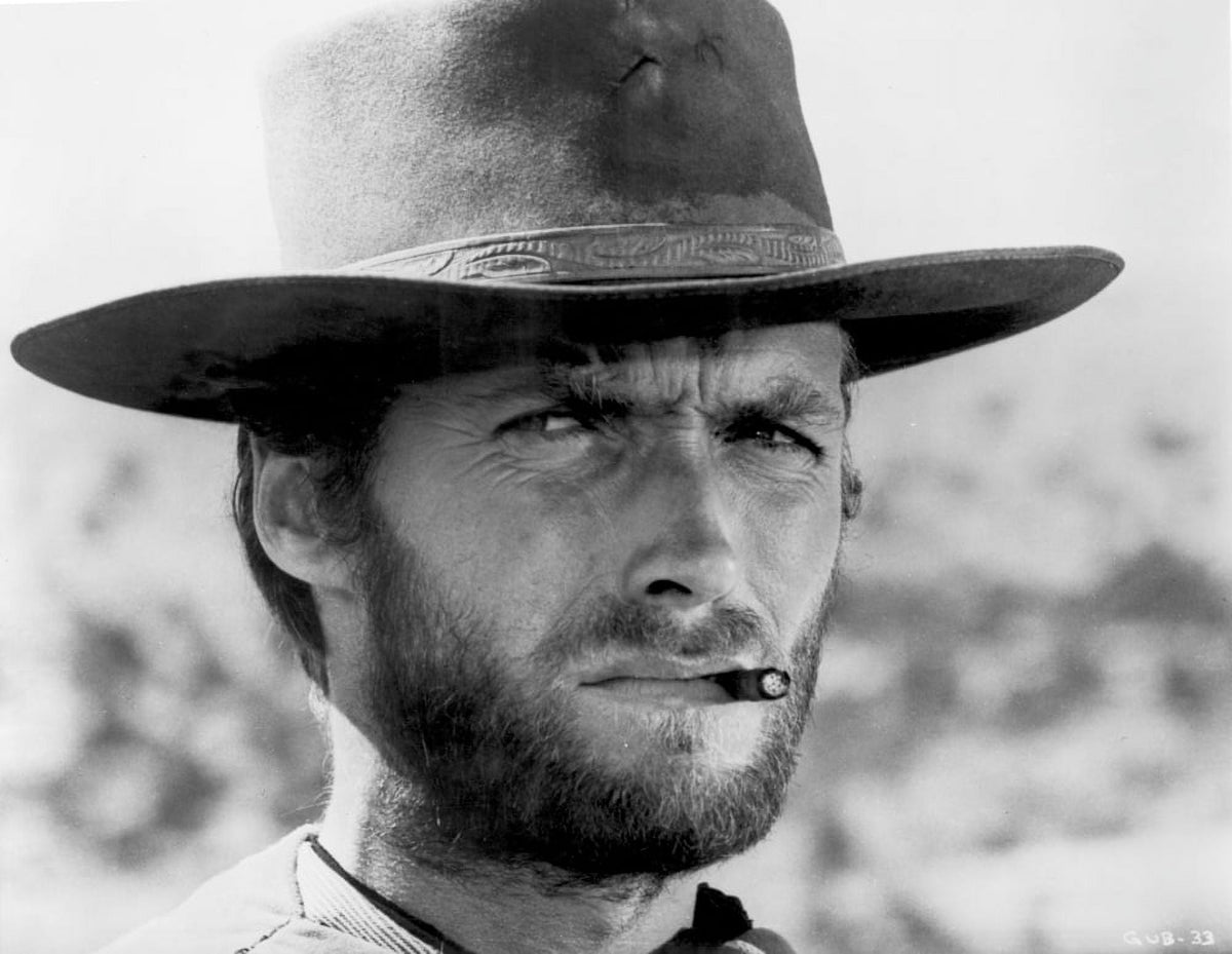Clint Eastwood classic portrait photo print with cigarette