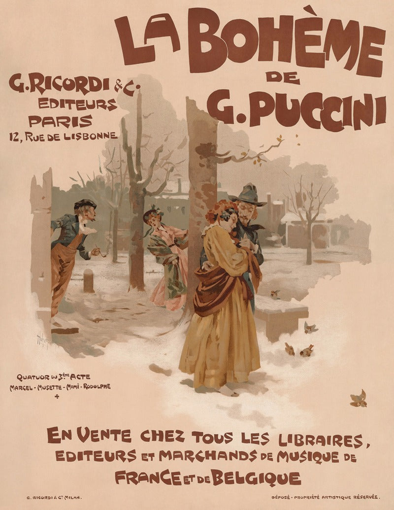 La Bohème 1895 Art Poster Print by Adolfo Hohenstein