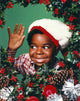 Gary Coleman posed in a green background photo print.