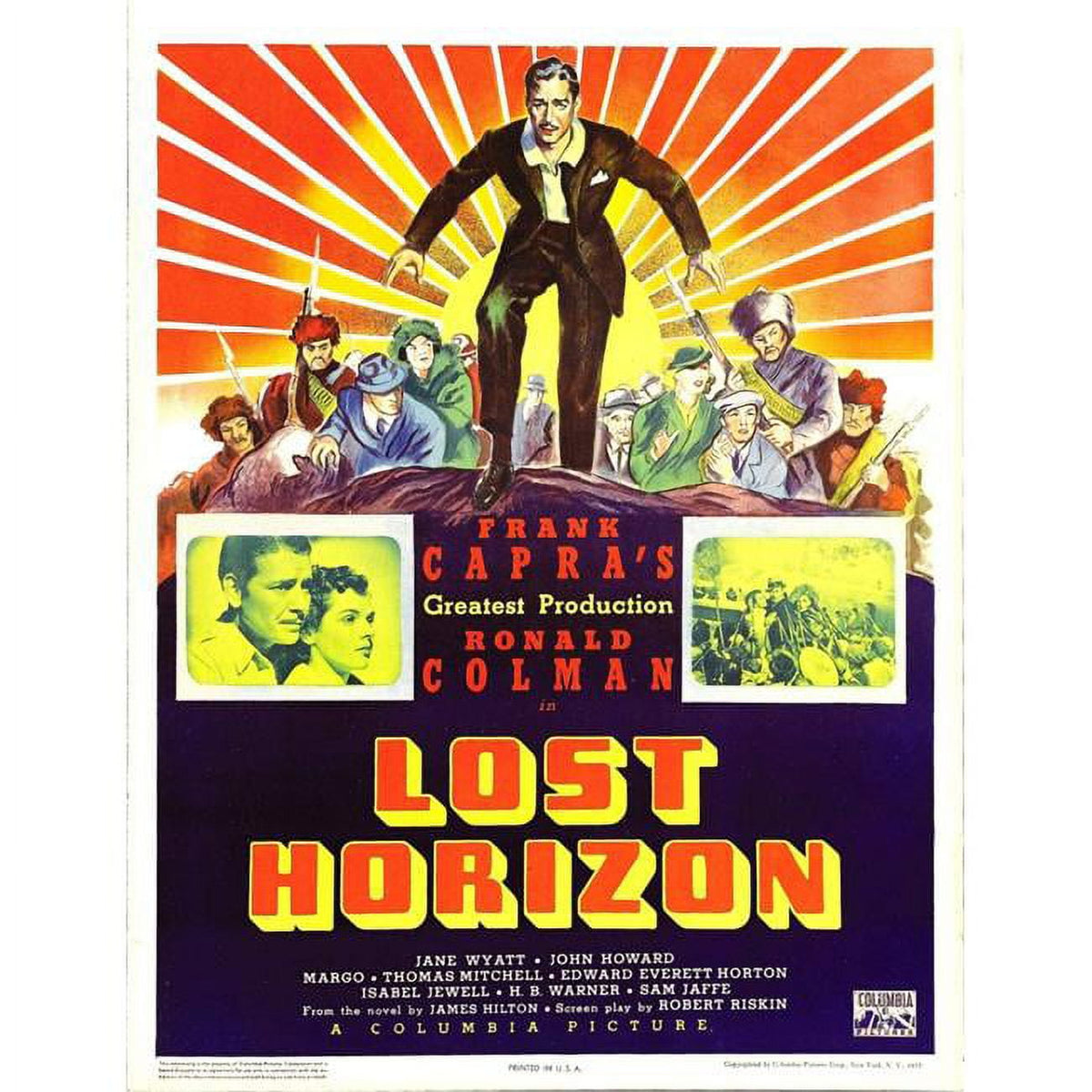Lost Horizon movie masterprint poster featuring Ronald Colman from 1937, available in multiple sizes.