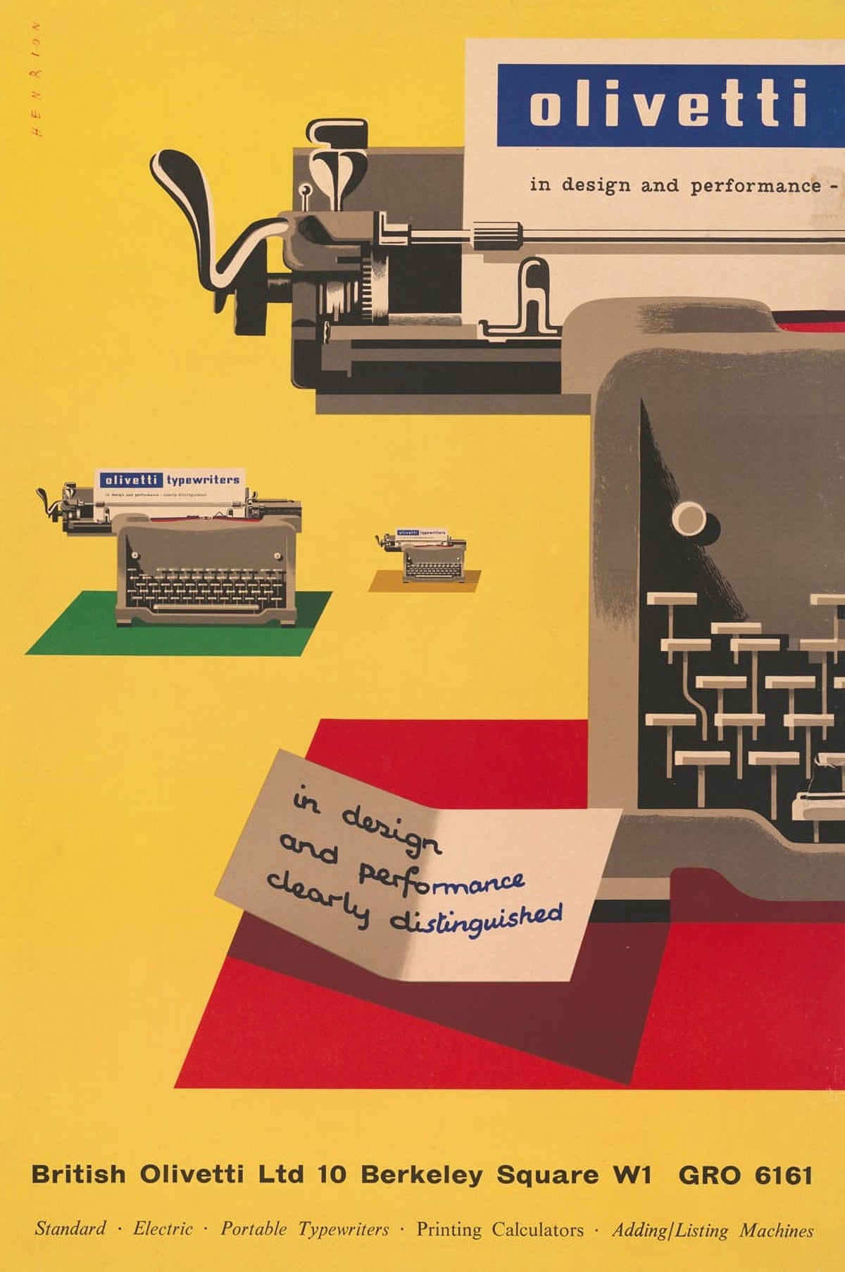 Olivetti Design and Performance Poster Print by Frederick Henri Kay Henrion