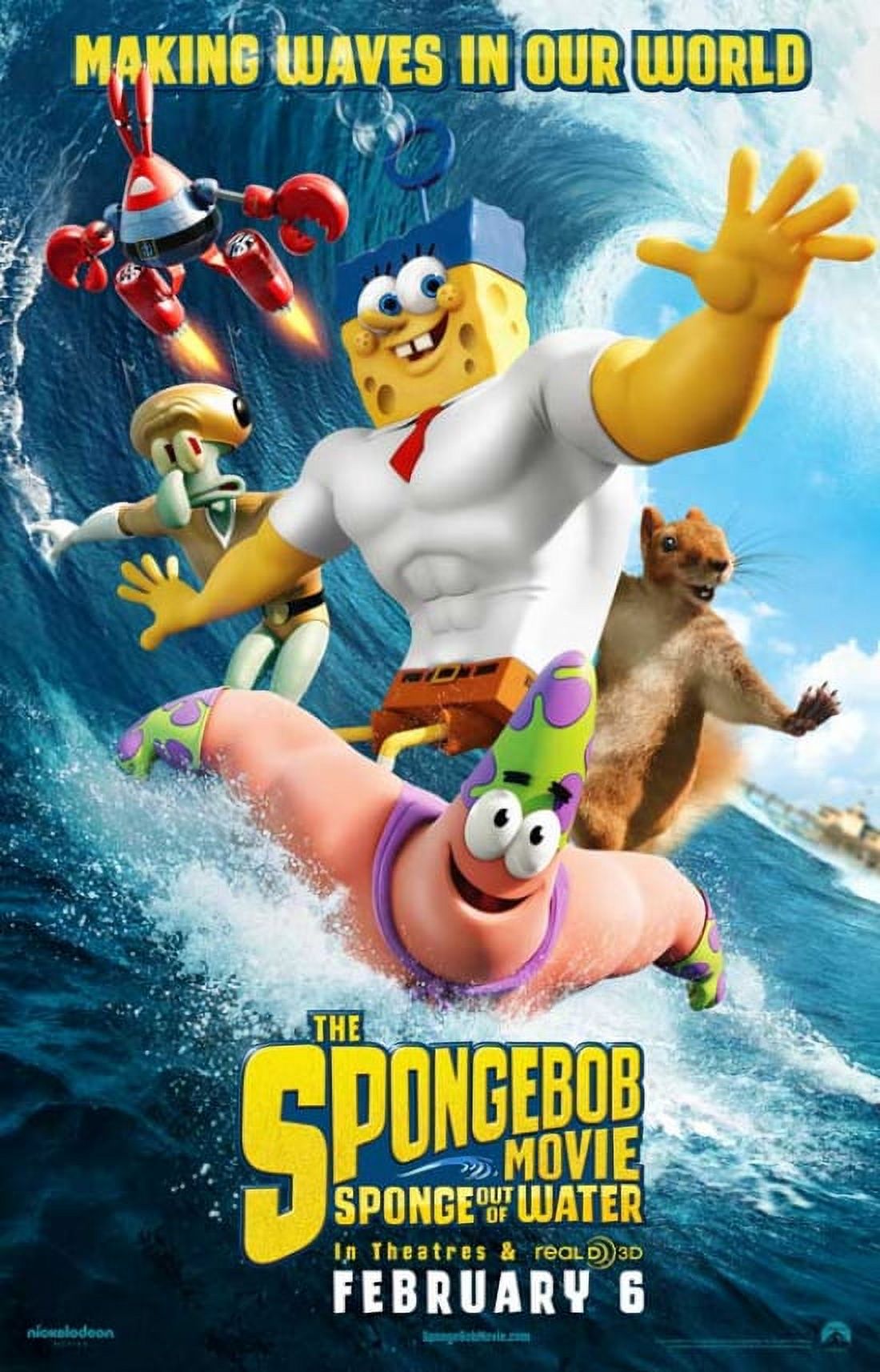 SpongeBob Movie: Sponge Out of Water poster 11x17 featuring vibrant colors and fun characters.