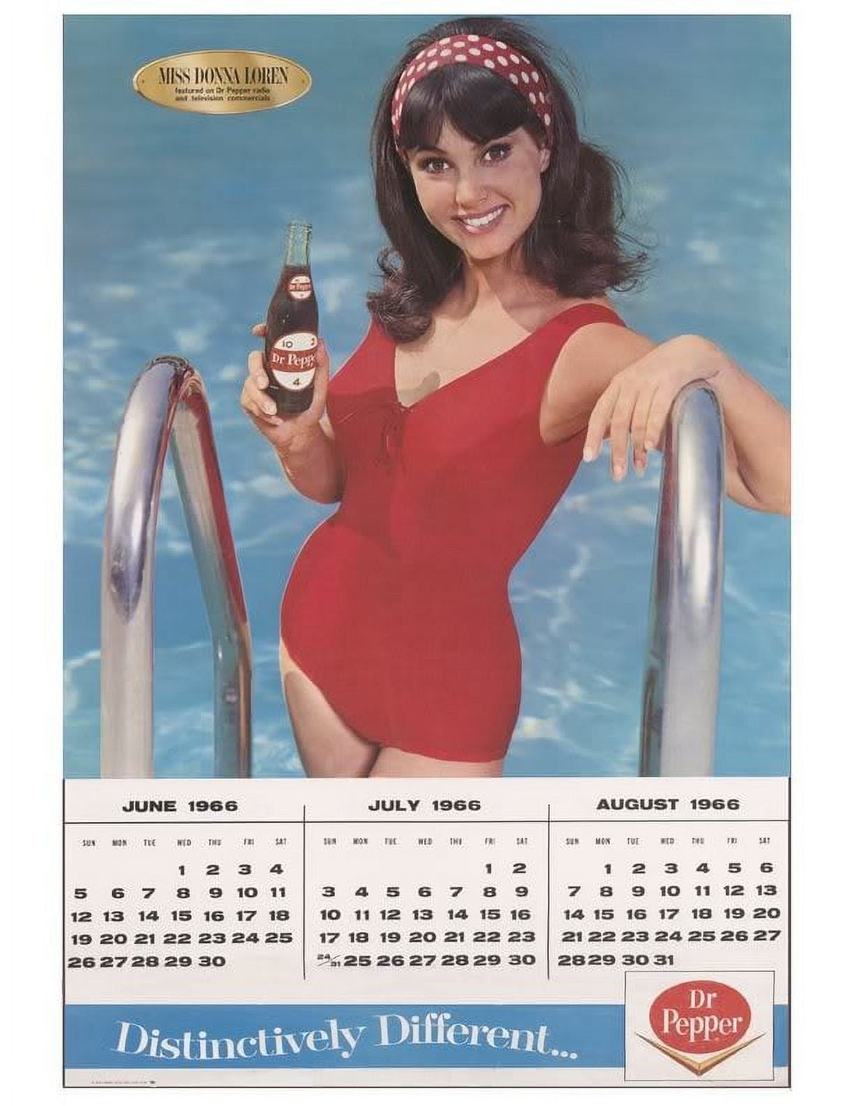 Donna Loren Dr. Pepper Calendar Photo Print, vintage photo print
