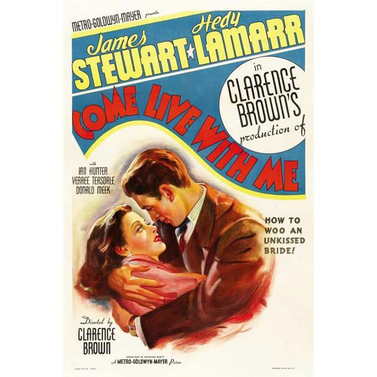 Come Live with Me movie poster print, 27 x 40 inches, classic film art.