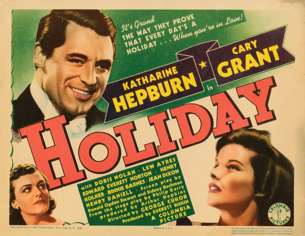 Cary Grant and Katharine Hepburn Holiday Movie Poster Print 14x11