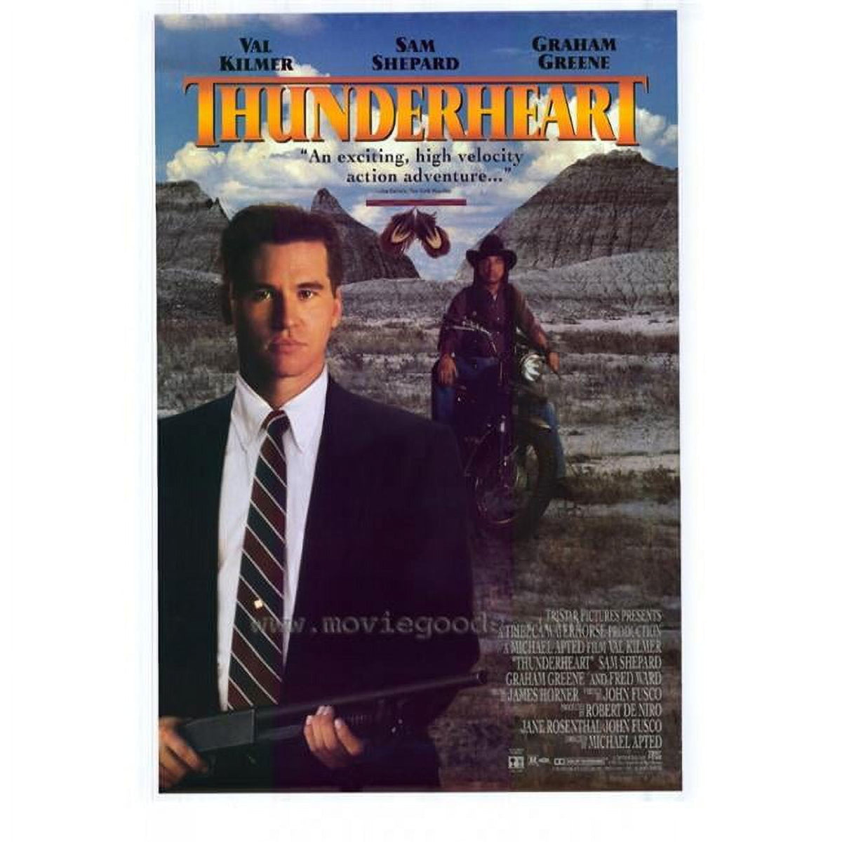 Thunderheart Movie Poster Print in 27x40 size, featuring captivating film imagery.