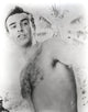 Shirtless photo print of Sean Connery, iconic vintage image.