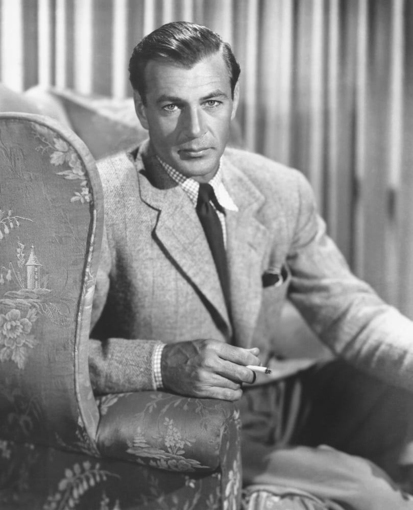 Gary Cooper Portrait Poster Print - Available in 8x10 and 24x30 sizes.
