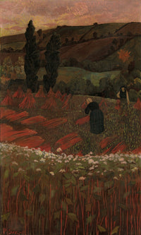 The Harvest of Buckwheat art print by Paul Sérusier featuring vibrant colors and dynamic forms.