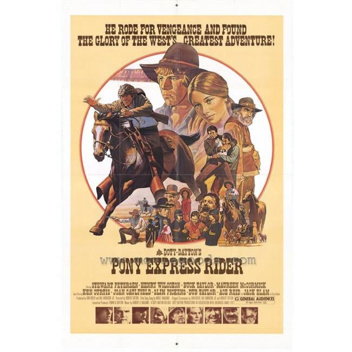 Pony Express Rider Movie Poster Print - 27x40 size, vibrant colors and detail.