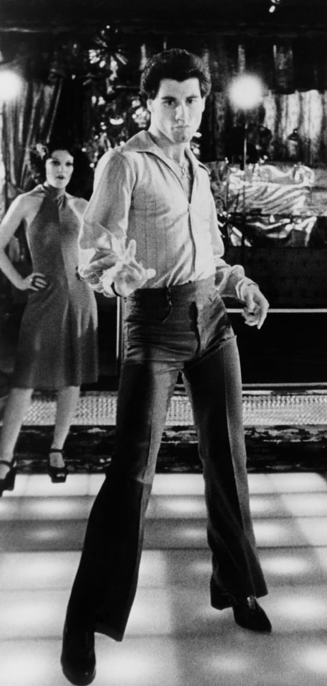Saturday Night Fever photo print featuring John Travolta and Fran Drescher from the 1977 film.