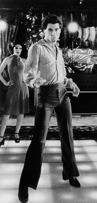Saturday Night Fever photo print featuring John Travolta and Fran Drescher from the 1977 film.