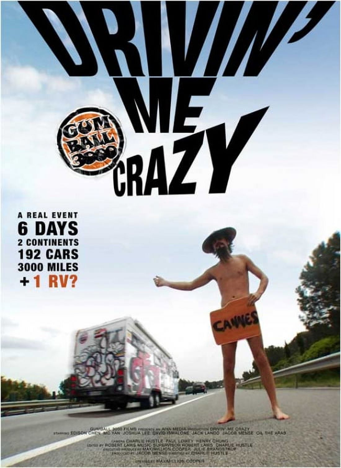 Gumball 3000 Drivin' Me Crazy Movie Poster 11x17