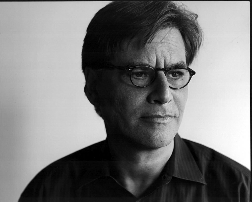Black and white photo print of Aaron Sorkin, renowned screenwriter and director.