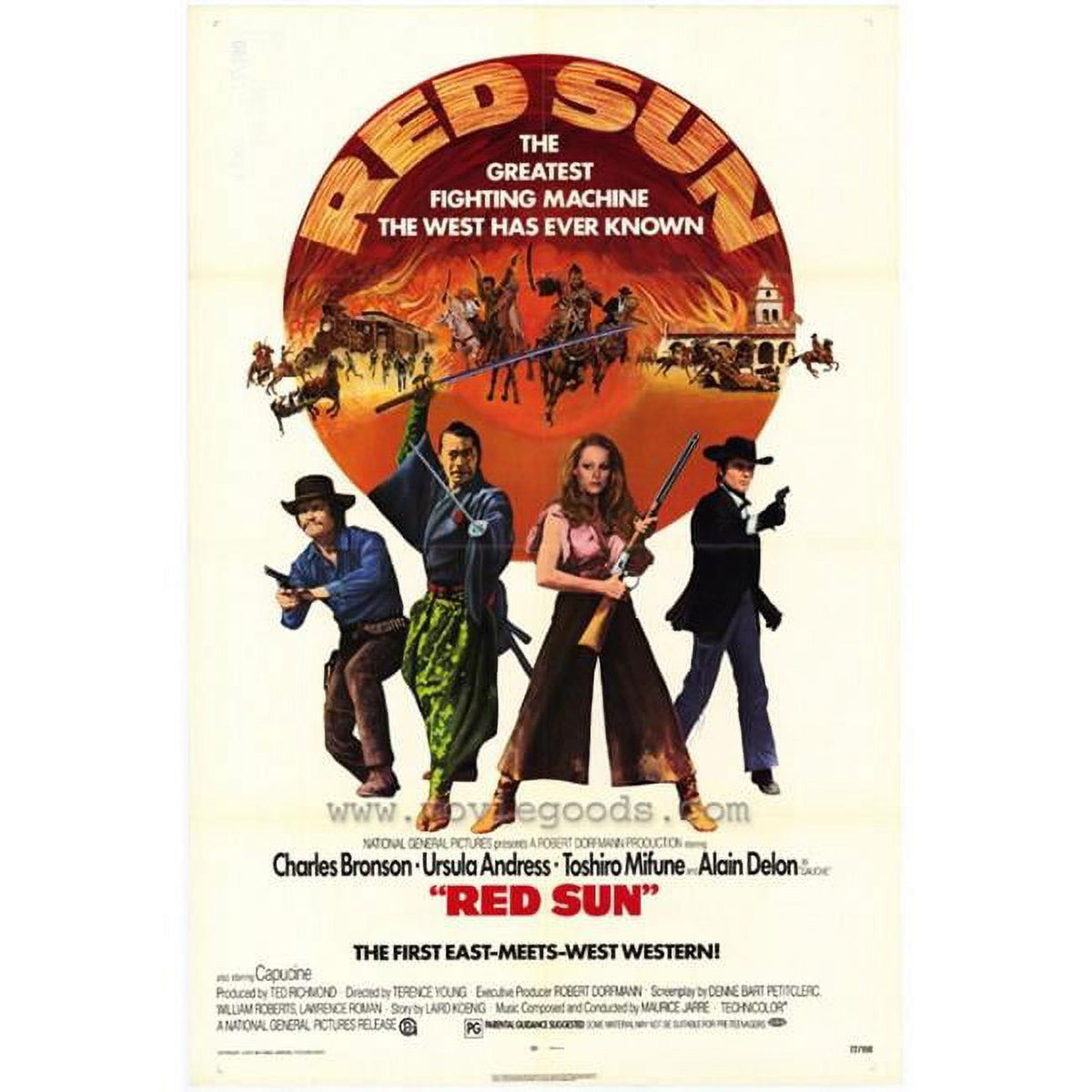 Red Sun Movie Poster Print 27x40 - vibrant cinematic wall art