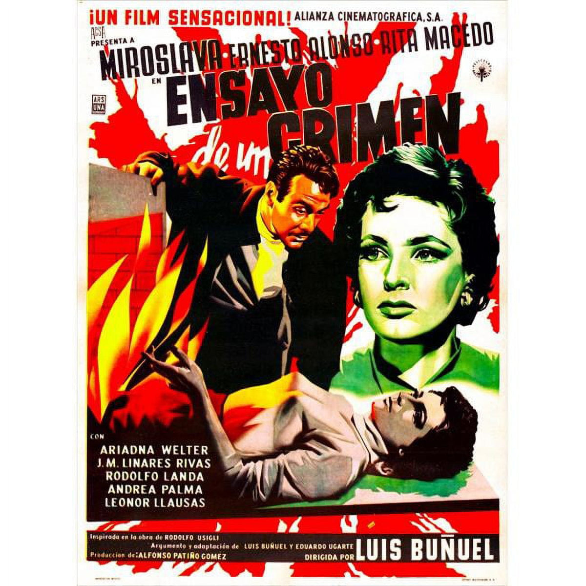 The Criminal Life of Archibaldo La Cruz poster print featuring Spanish language design.