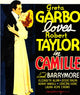 1936 Camille movie poster featuring Robert Taylor and Greta Garbo