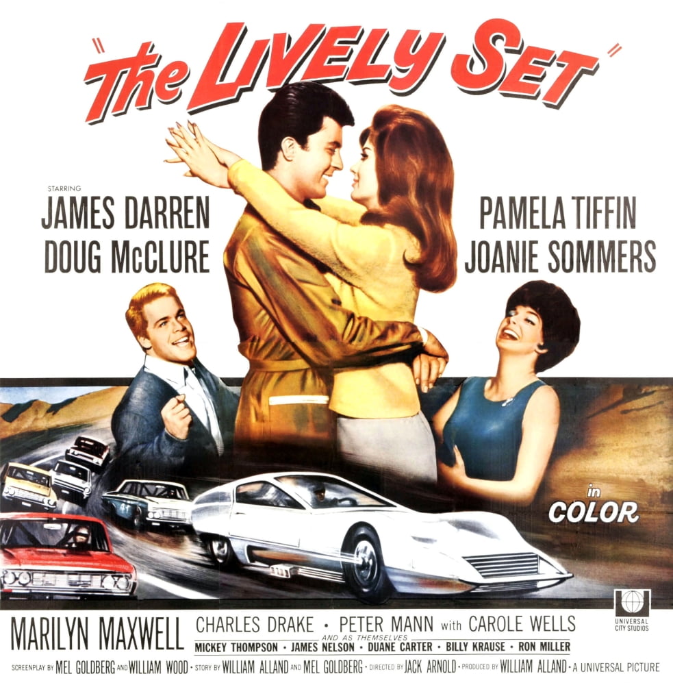 The Lively Set movie poster print featuring Doug McClure, James Darren, Pamela Tiffin, and Joanie Sommers.
