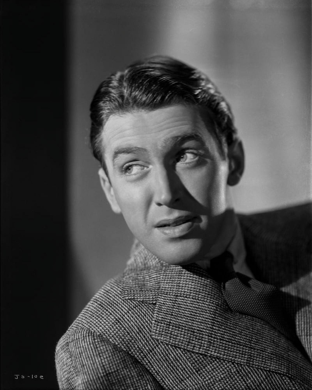 Classic portrait photo print of James Stewart looking away