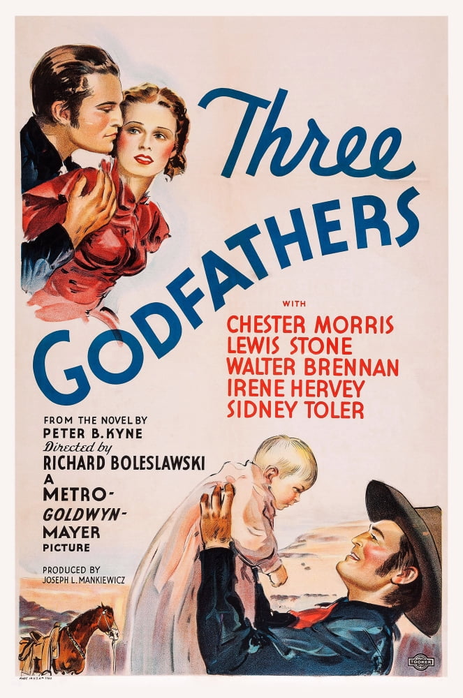 Three Godfathers movie masterprint poster (11x17) featuring classic film design.