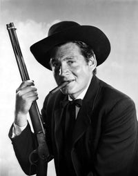Gene Barry photo print with rifle and cigar in 8x10 size.