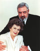 Raymond Burr formal couple portrait photo print on white background.