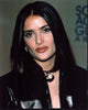 Salma Hayek in black leather jacket photo print