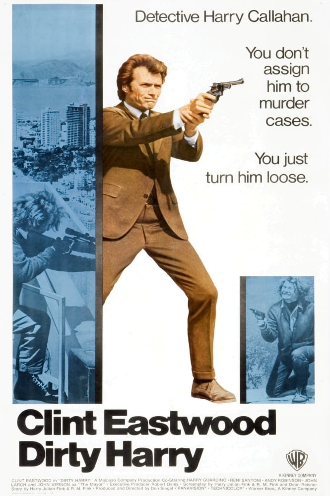 Dirty Harry Movie Poster Masterprint 11x17 featuring Clint Eastwood.