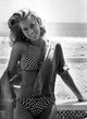 Jane Fonda in a polka dot bikini and button-up shirt photo print