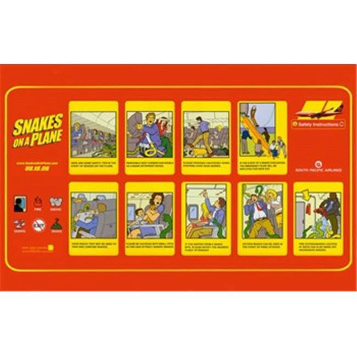 Snakes on a Plane movie poster print, 17x11 inches.